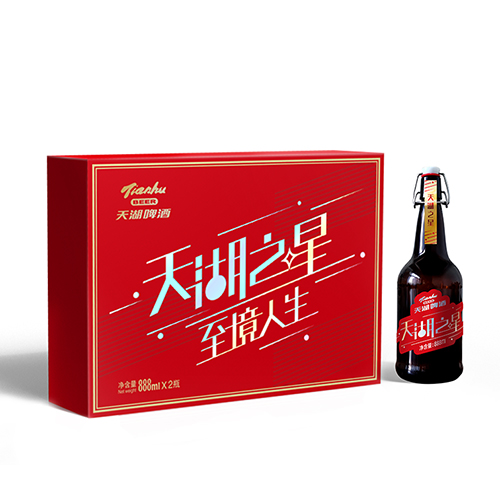 天湖啤酒“天湖之星”高端定制啤酒包裝設(shè)計，創(chuàng)意共和設(shè)計公司設(shè)計作品