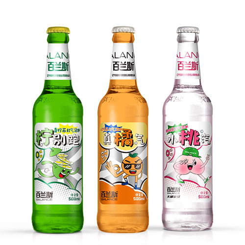 百蘭斯青檸、橘味、水蜜桃蘇打氣泡水包裝設(shè)計